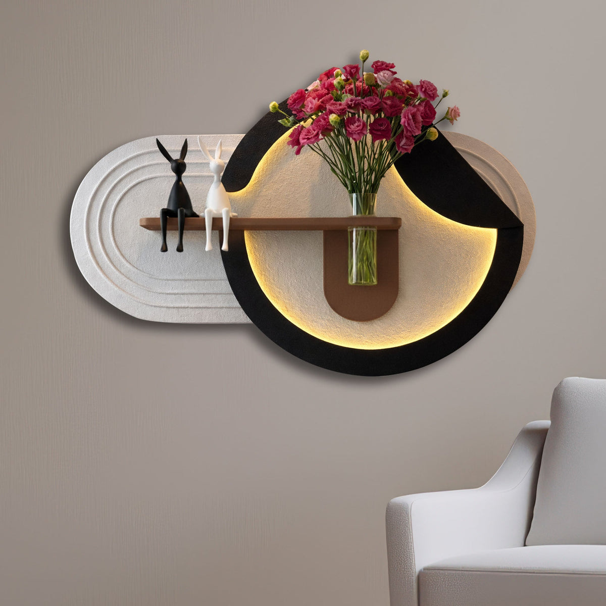 Premium LED Wall Décor with Floral Stand