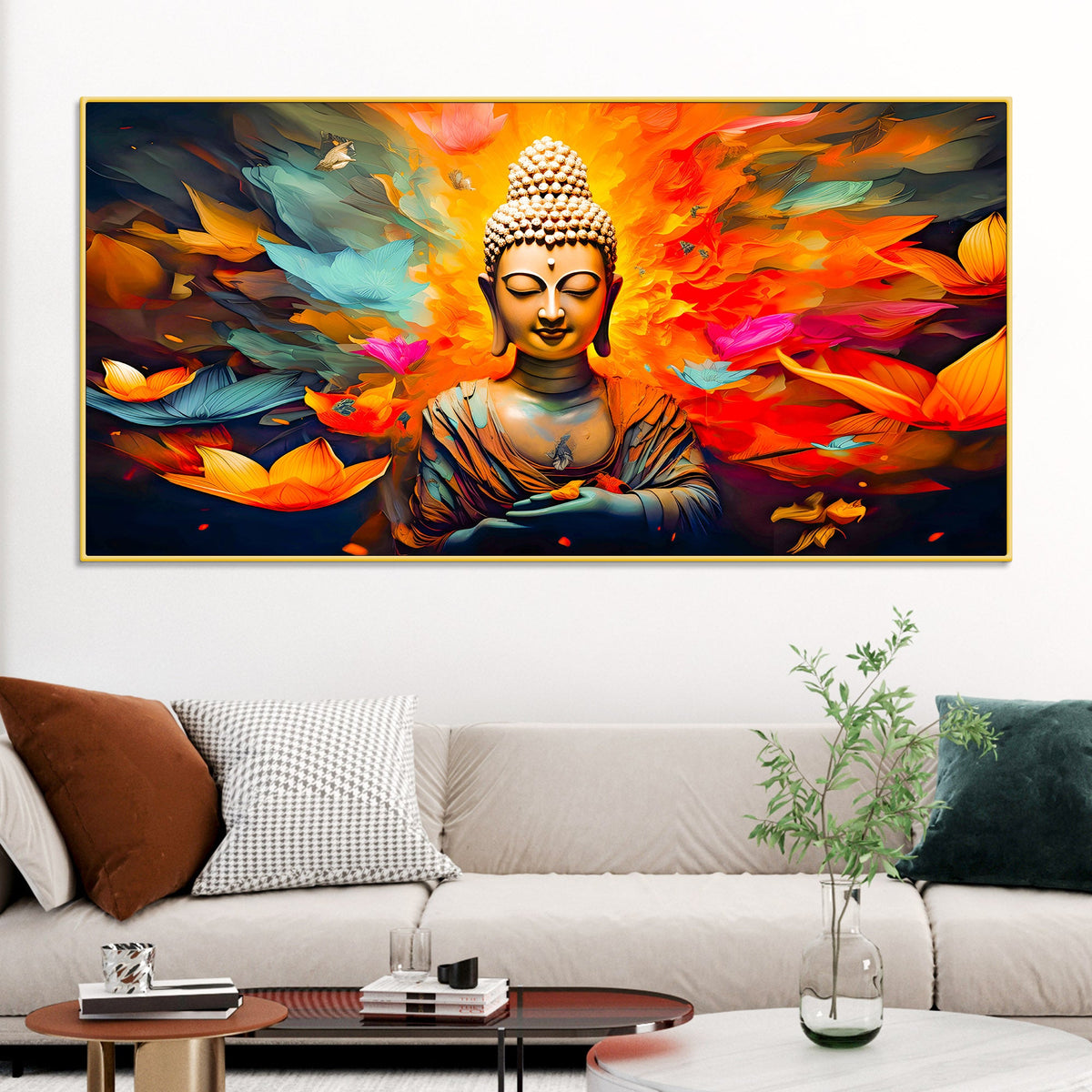 Premium Living Room Buddha Wall Painting for Modern Décor