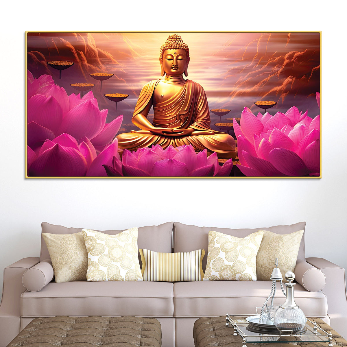 Premium Lord Buddha Painting for Home & Office Walls