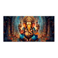 Premium Lord Ganesha Statue Canvas Wall Painting