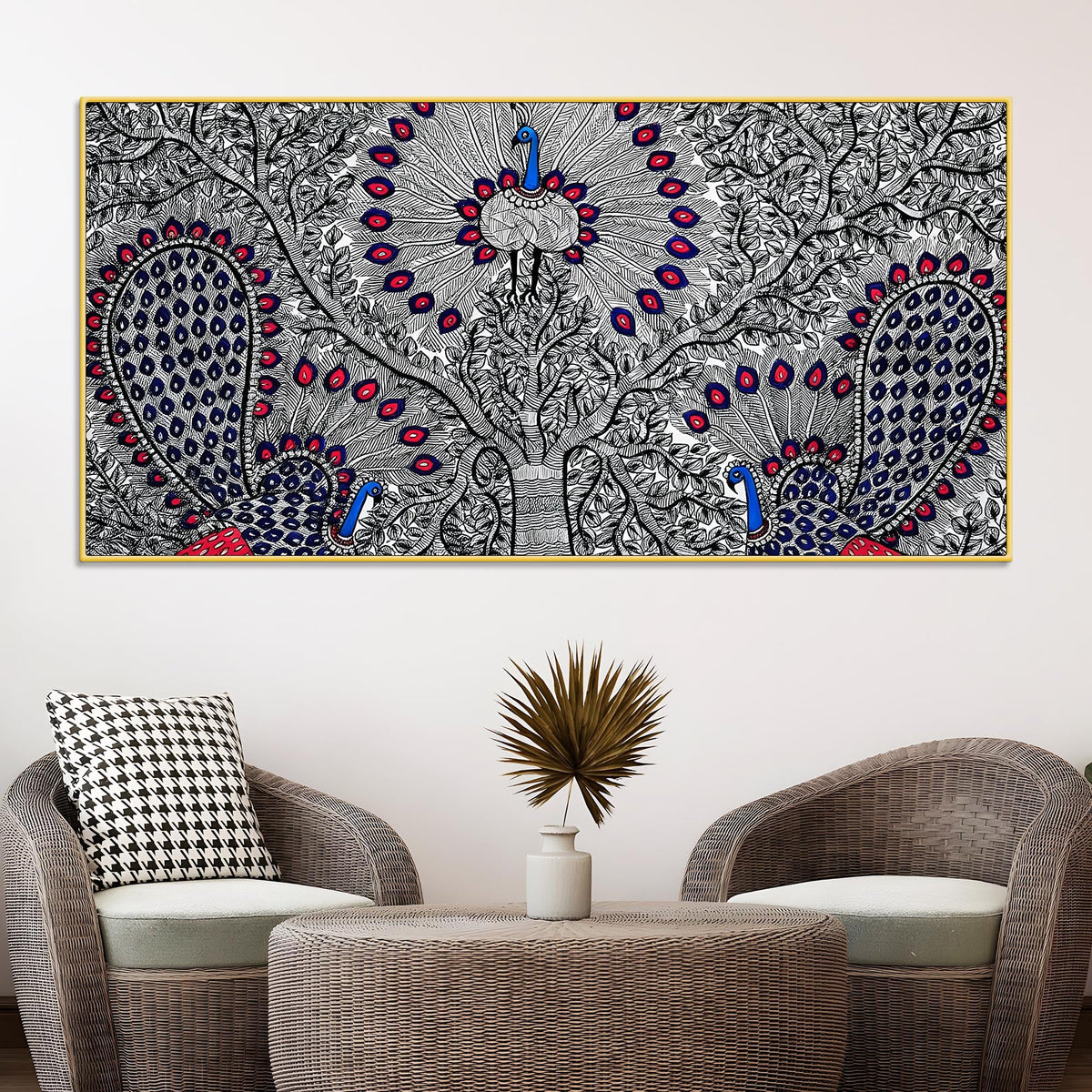 Premium Madhubani Canvas Wall Painting for Modern Ethnic Decor