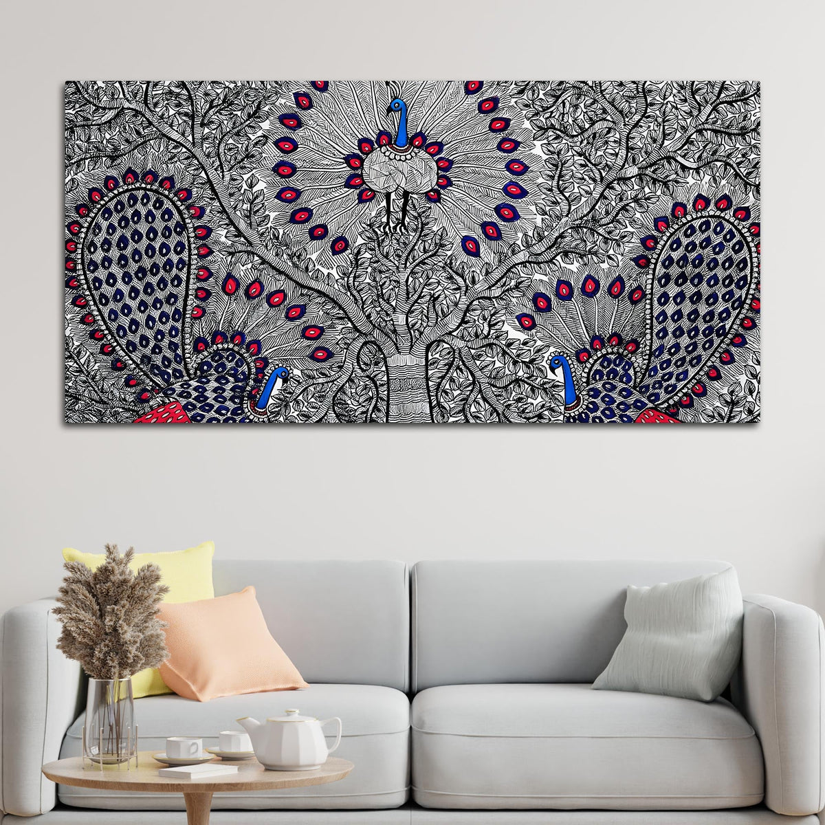 Premium Madhubani Canvas Wall Painting for Modern Ethnic Decor