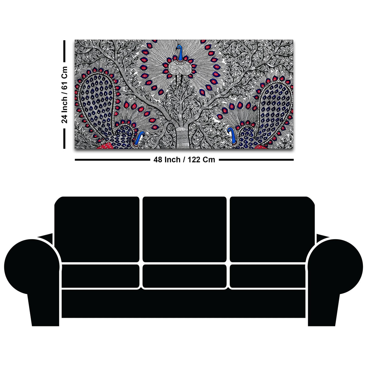 Premium Madhubani Canvas Wall Painting for Modern Ethnic Decor