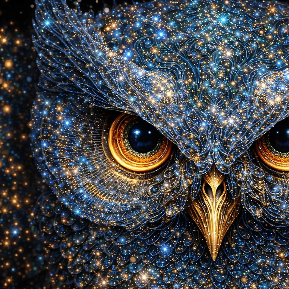Premium Majestic Owl Crystal Glass Wall Painting for Living Room Décor