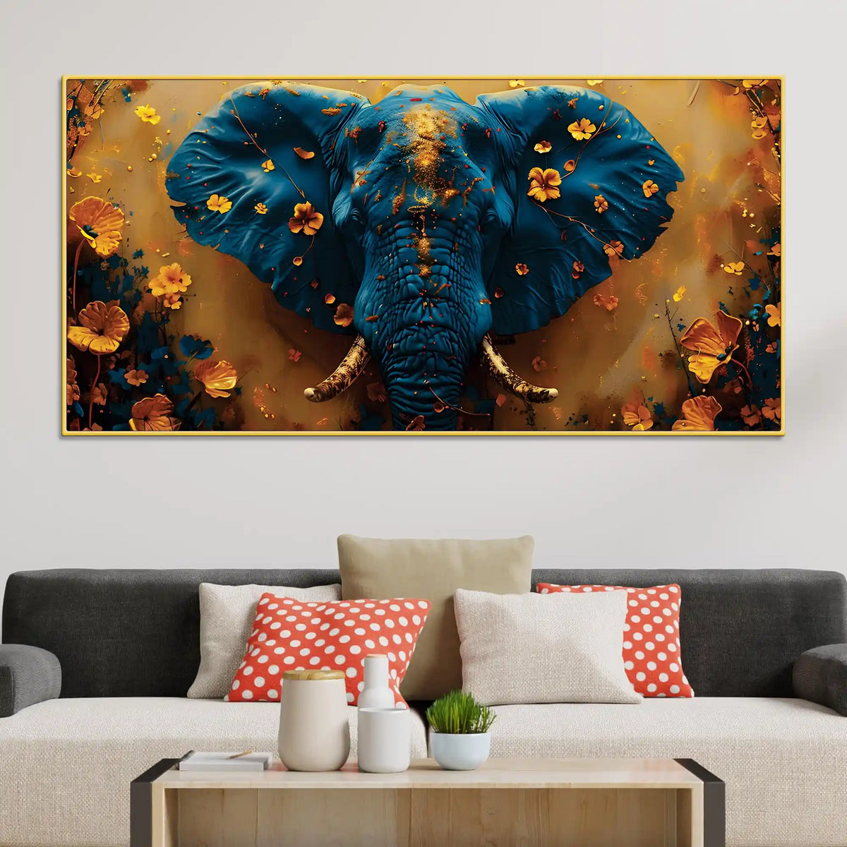 Premium Modern Elephant Canvas Painting for Wall Decor