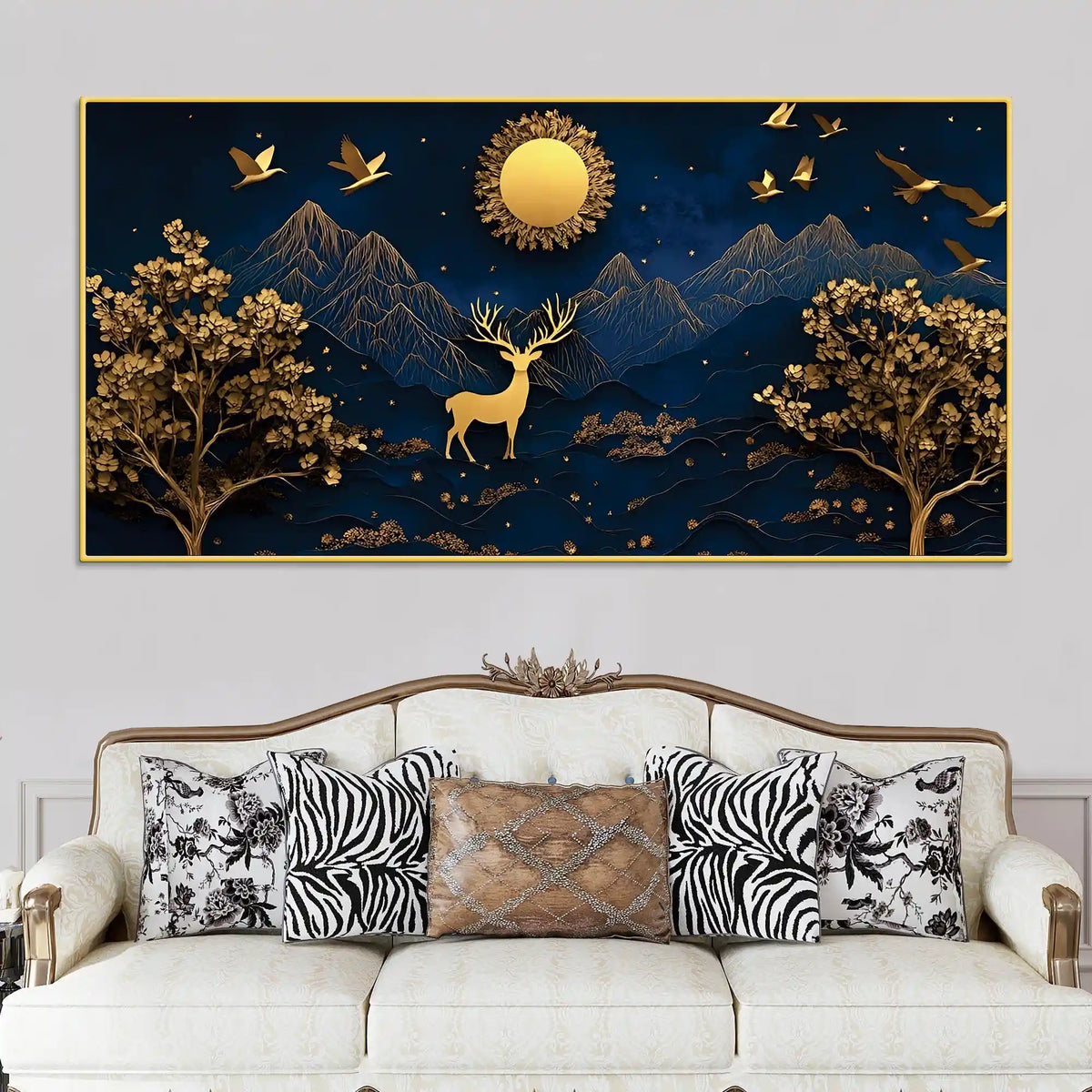 Premium Mountain Deer Canvas Painting for Office & for Home