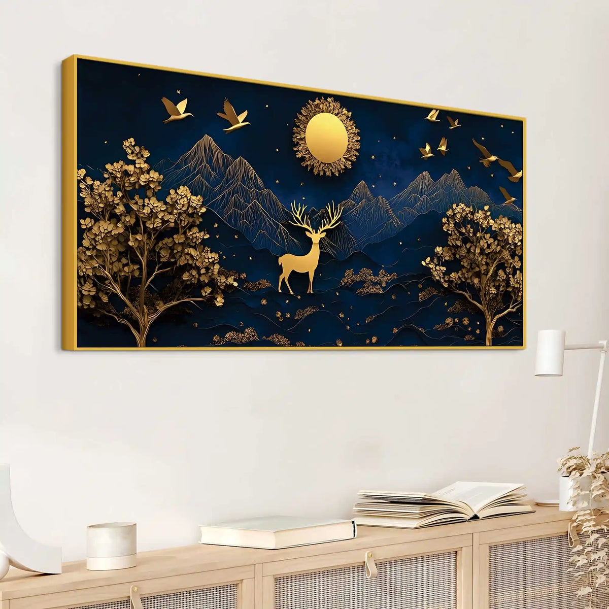 Premium Mountain Deer Canvas Painting for Office & for Home