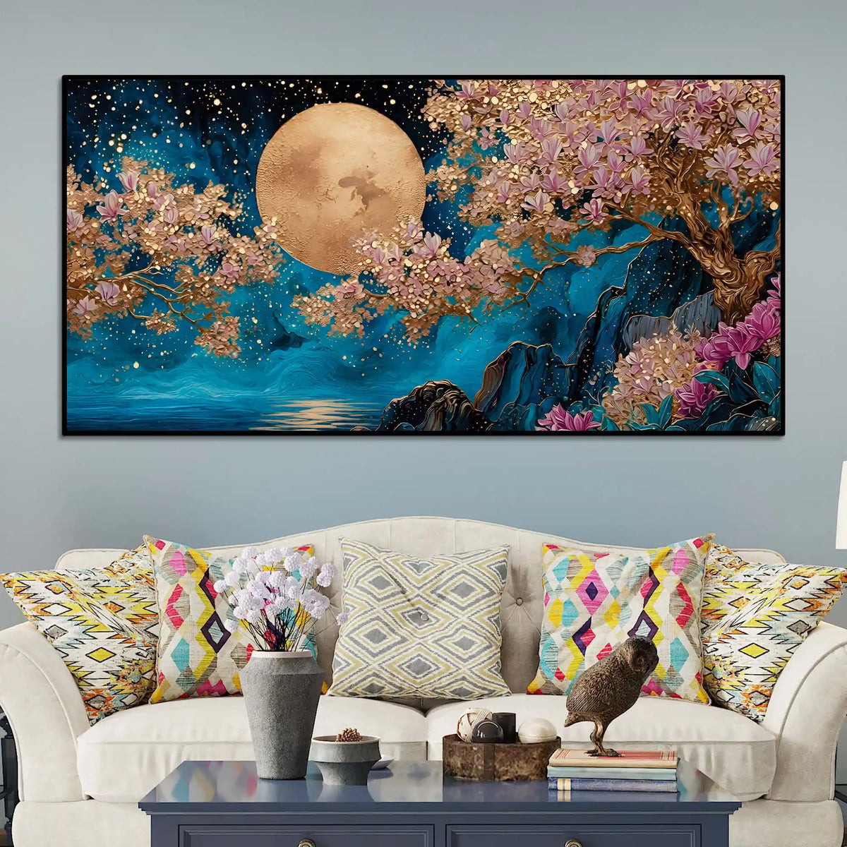 Premium Nature Abstract Wall Art Blossom Tree Canvas Painting