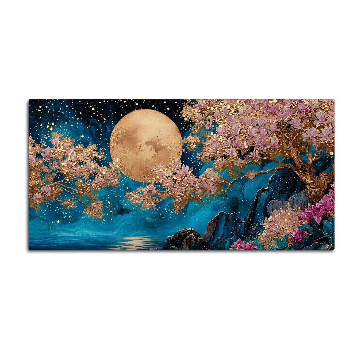 Premium Nature Abstract Wall Art Blossom Tree Canvas Painting
