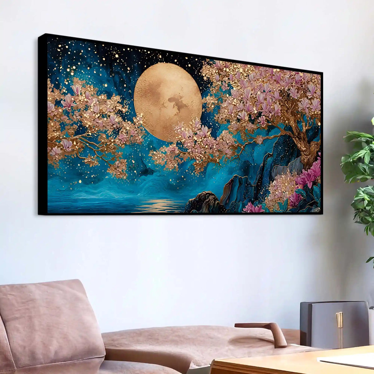 Premium Nature Abstract Wall Art Blossom Tree Canvas Painting