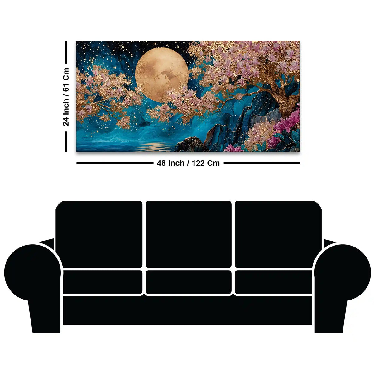 Premium Nature Abstract Wall Art Blossom Tree Canvas Painting