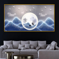 Premium Nature Moonlight Crystal Glass Painting for Calming Spaces