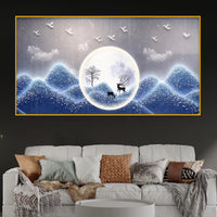 Premium Nature Moonlight Crystal Glass Painting for Calming Spaces