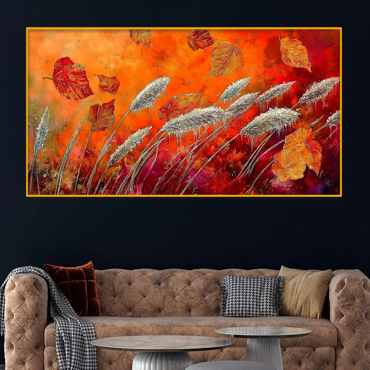 Premium Nature Texture Crystal Glass Wall Painting