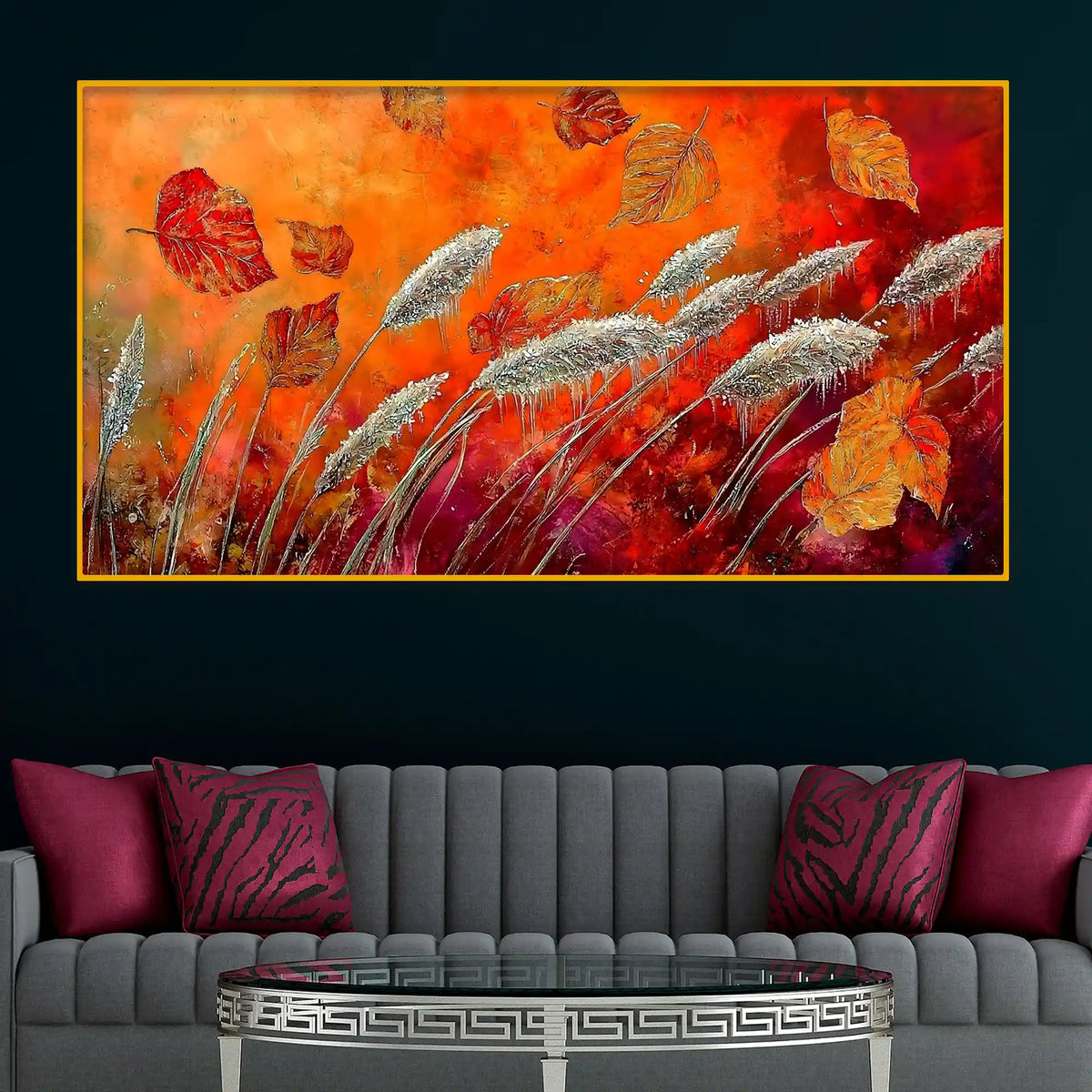 Premium Nature Texture Crystal Glass Wall Painting