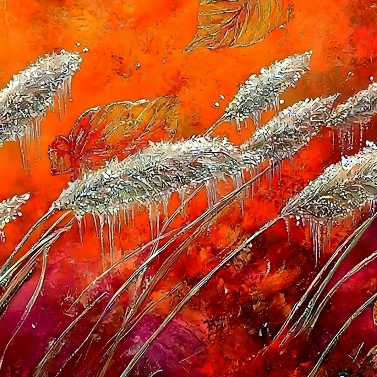 Premium Nature Texture Crystal Glass Wall Painting