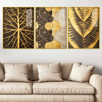 Premium Nature Texture Floating Acrylic Painting Set of 3