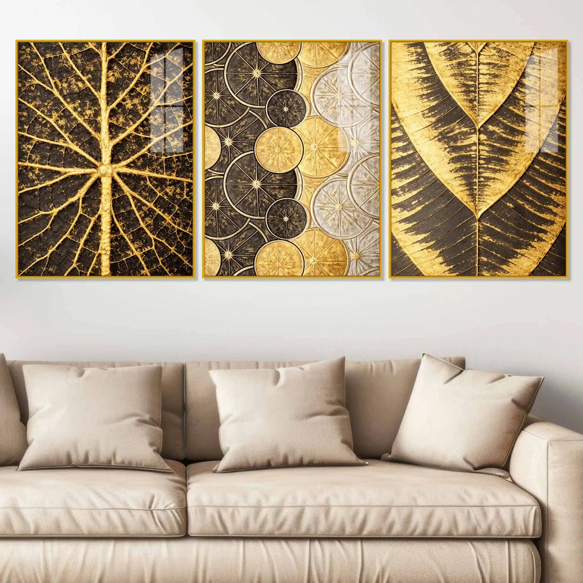 Premium Nature Texture Floating Acrylic Painting Set of 3