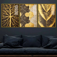 Premium Nature Texture Floating Acrylic Painting Set of 3