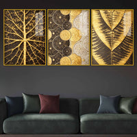 Premium Nature Texture Floating Acrylic Painting Set of 3
