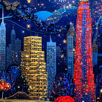 Premium New York City with Statue of Liberty Crystal Glass Painting