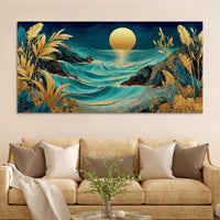 Premium Ocean Sunset Abstract Canvas Painting