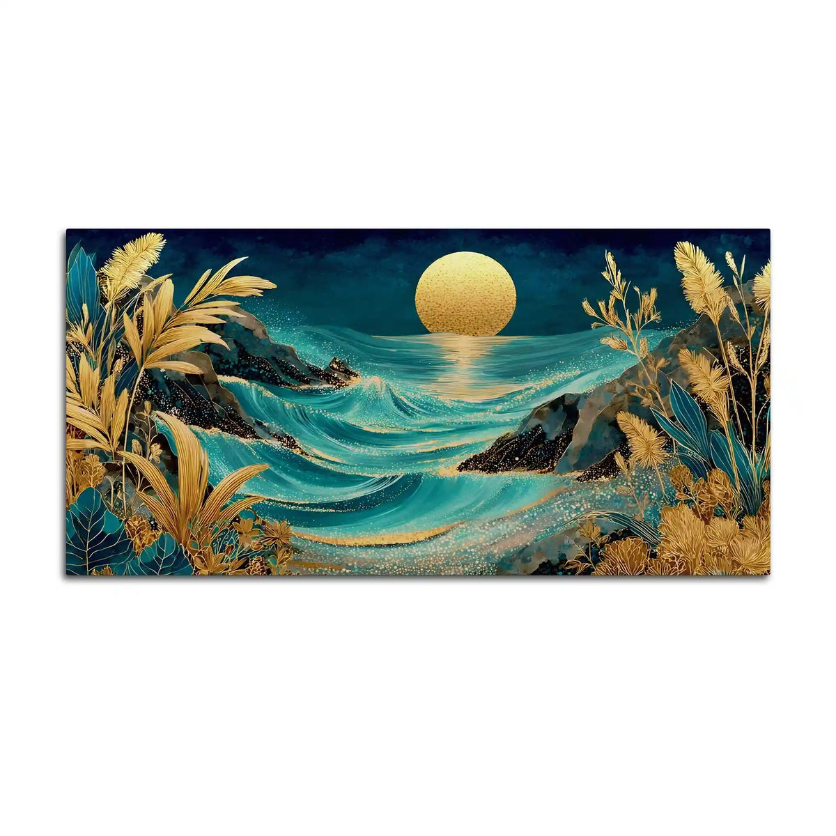 Premium Ocean Sunset Abstract Canvas Painting