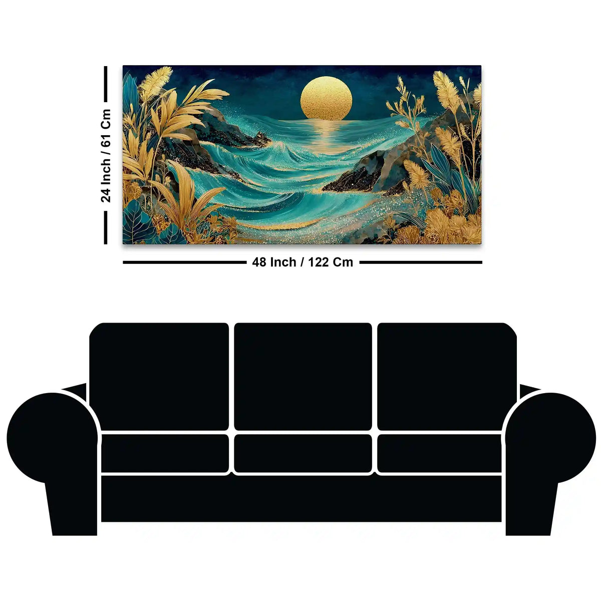 Premium Ocean Sunset Abstract Canvas Painting