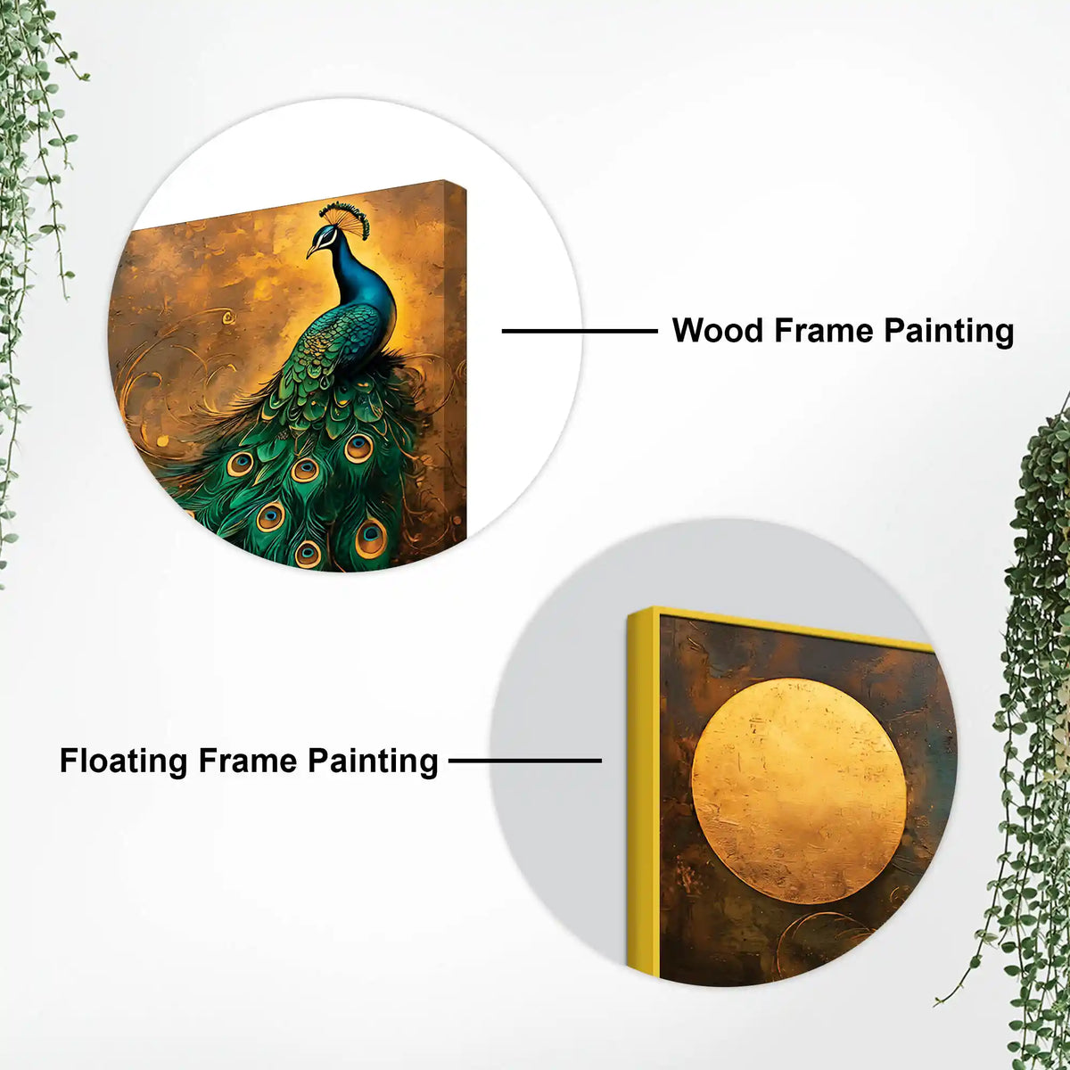 Premium Peacock Full Moon Night Scene Canvas Wall Painting