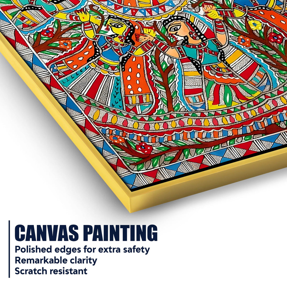 Premium Religious Cultural Madhubani Style Canvas Painting