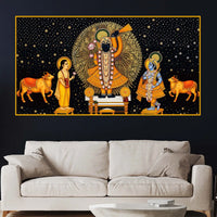 Premium Religious Shrinath Ji Crystal Glass Wall Painting