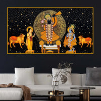 Premium Religious Shrinath Ji Crystal Glass Wall Painting