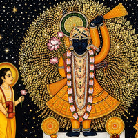 Premium Religious Shrinath Ji Crystal Glass Wall Painting
