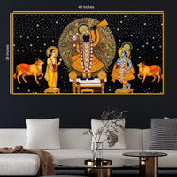 Premium Religious Shrinath Ji Crystal Glass Wall Painting