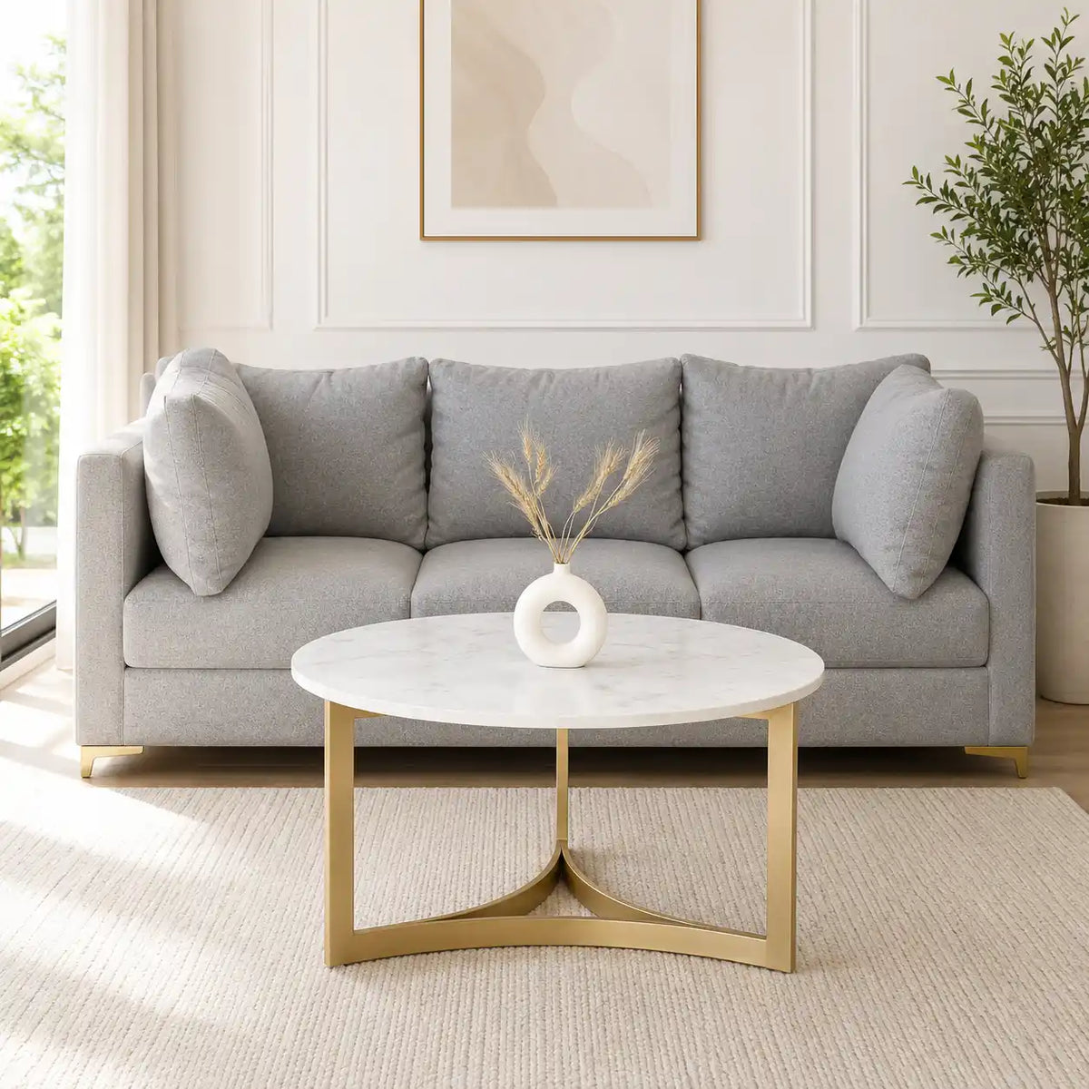 Premium Round Marble Center Table with Stylish Structure