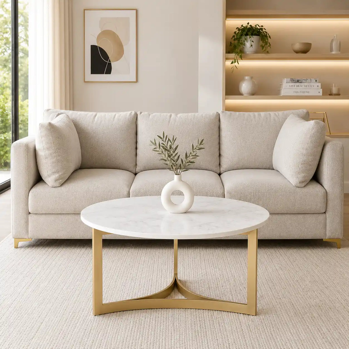 Premium Round Marble Center Table with Stylish Structure
