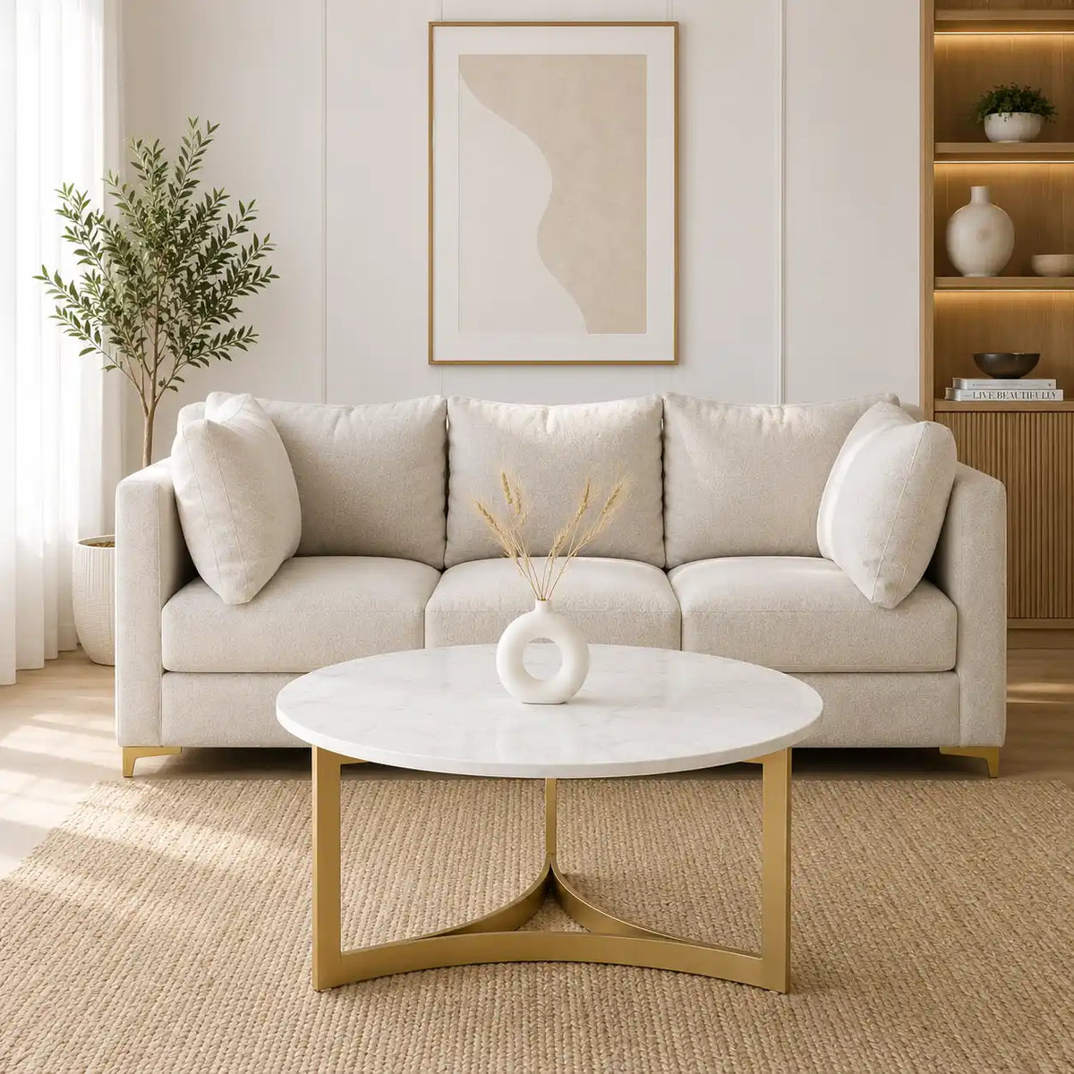 Premium Round Marble Center Table with Stylish Structure