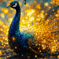 Premium Royal Peacock Crystal Glass Wall Painting