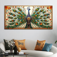 Premium Royal Peacock Decor Canvas Wall Art Painting