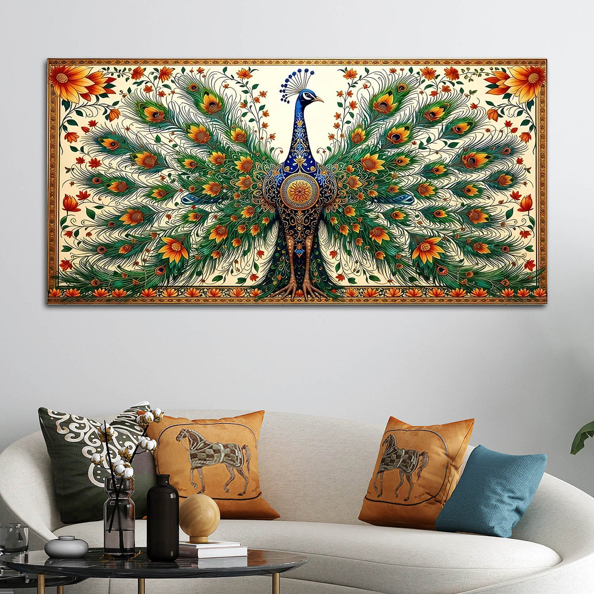 Premium Royal Peacock Decor Canvas Wall Art Painting