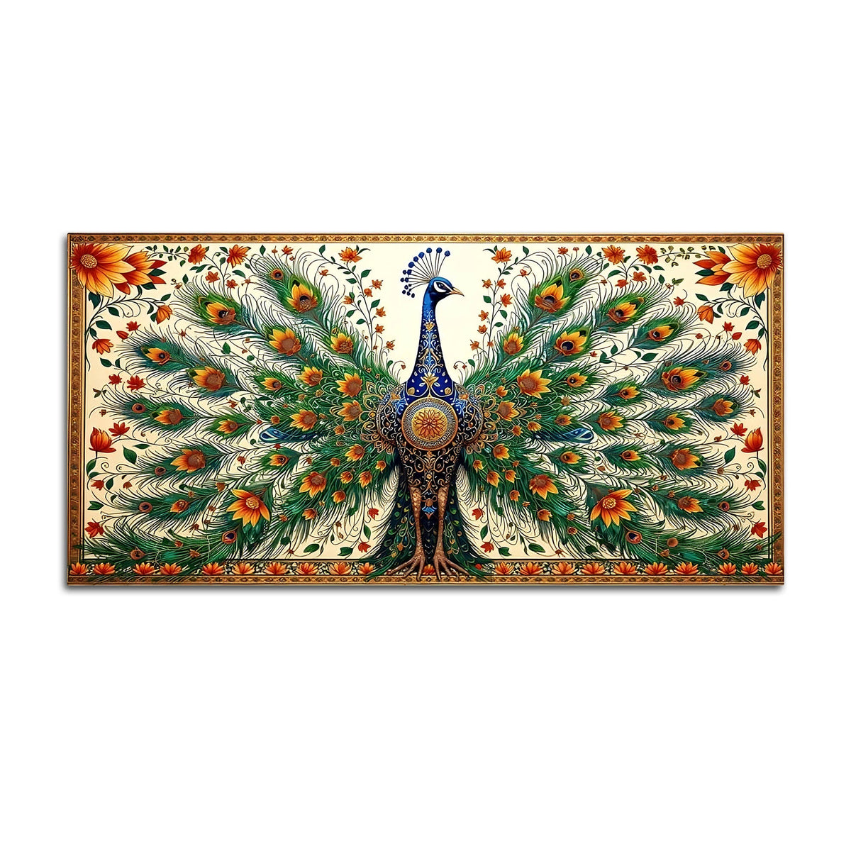 Premium Royal Peacock Decor Canvas Wall Art Painting