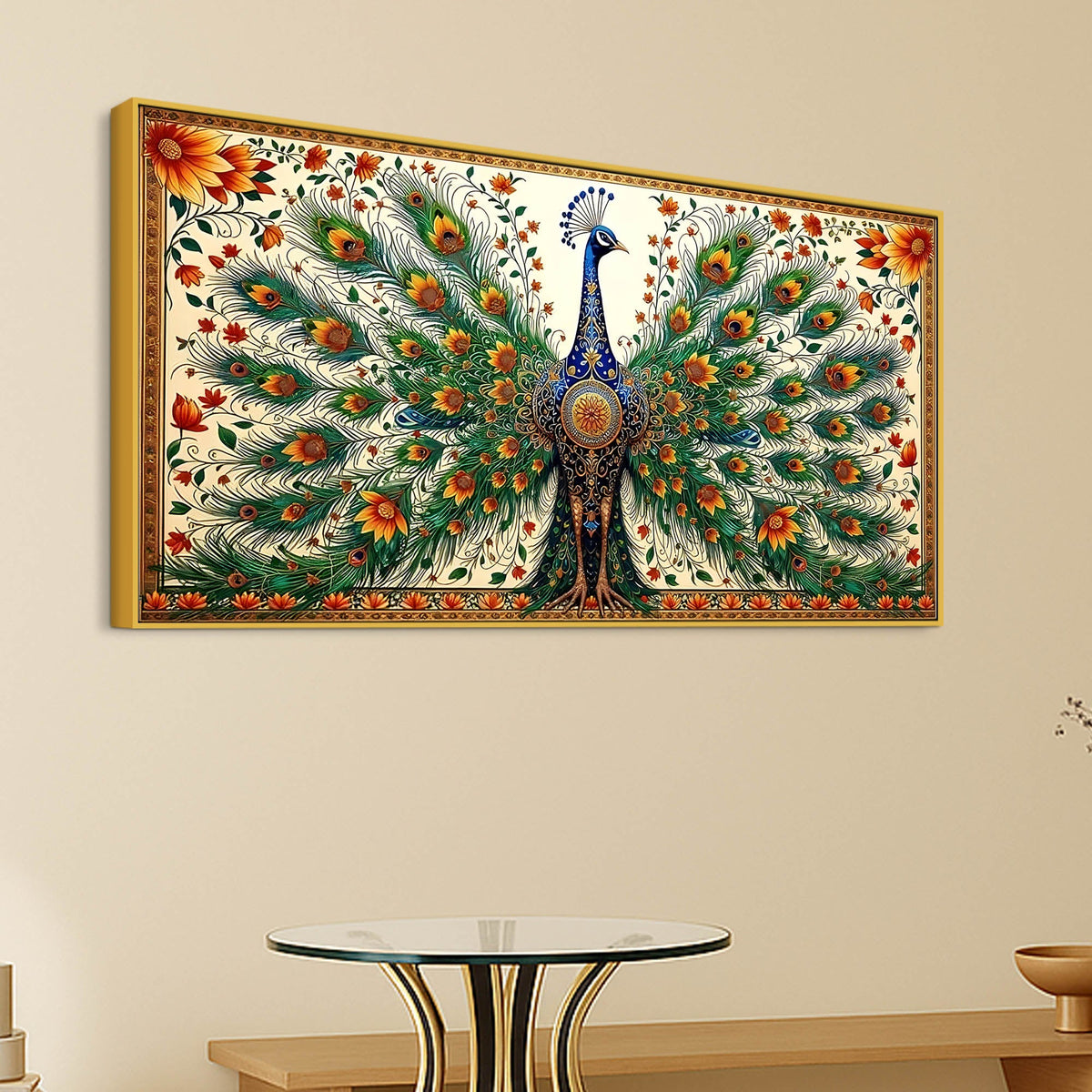 Premium Royal Peacock Decor Canvas Wall Art Painting