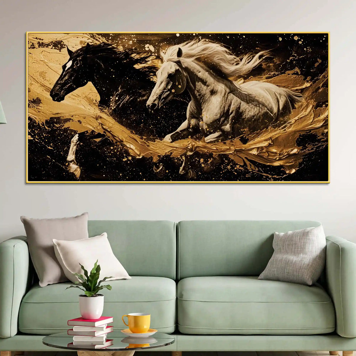 Premium Running Horses Canvas Painting for Living Room