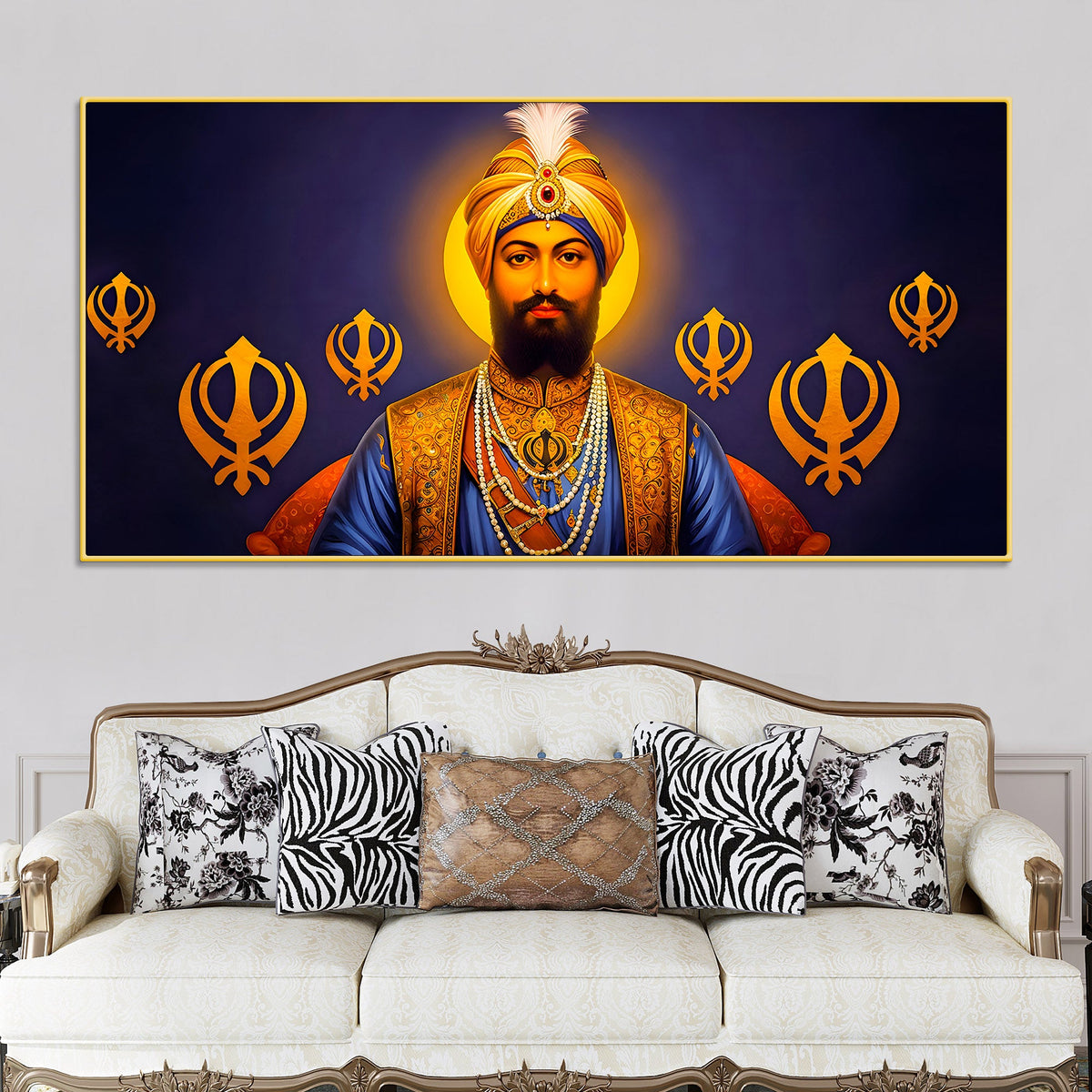 Premium Sikh Guru Wall Painting for Home & Office
