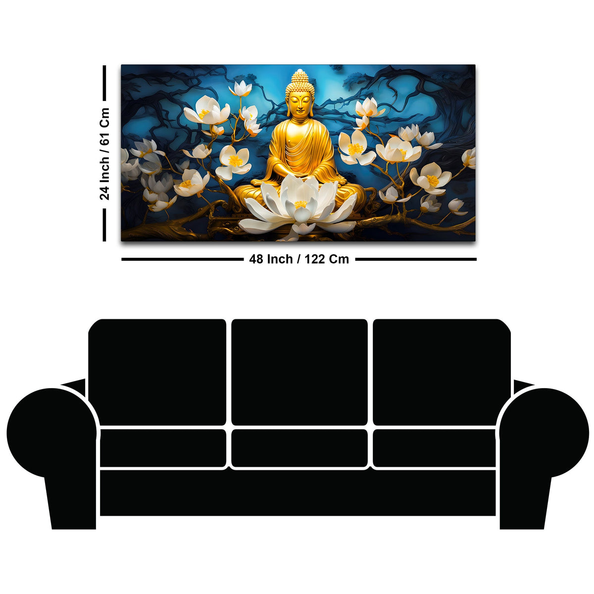 Premium Spiritual Buddha Canvas Painting for Home Décor