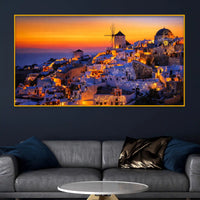 Premium Sunset City View Crystal Glass Wall Art Painting