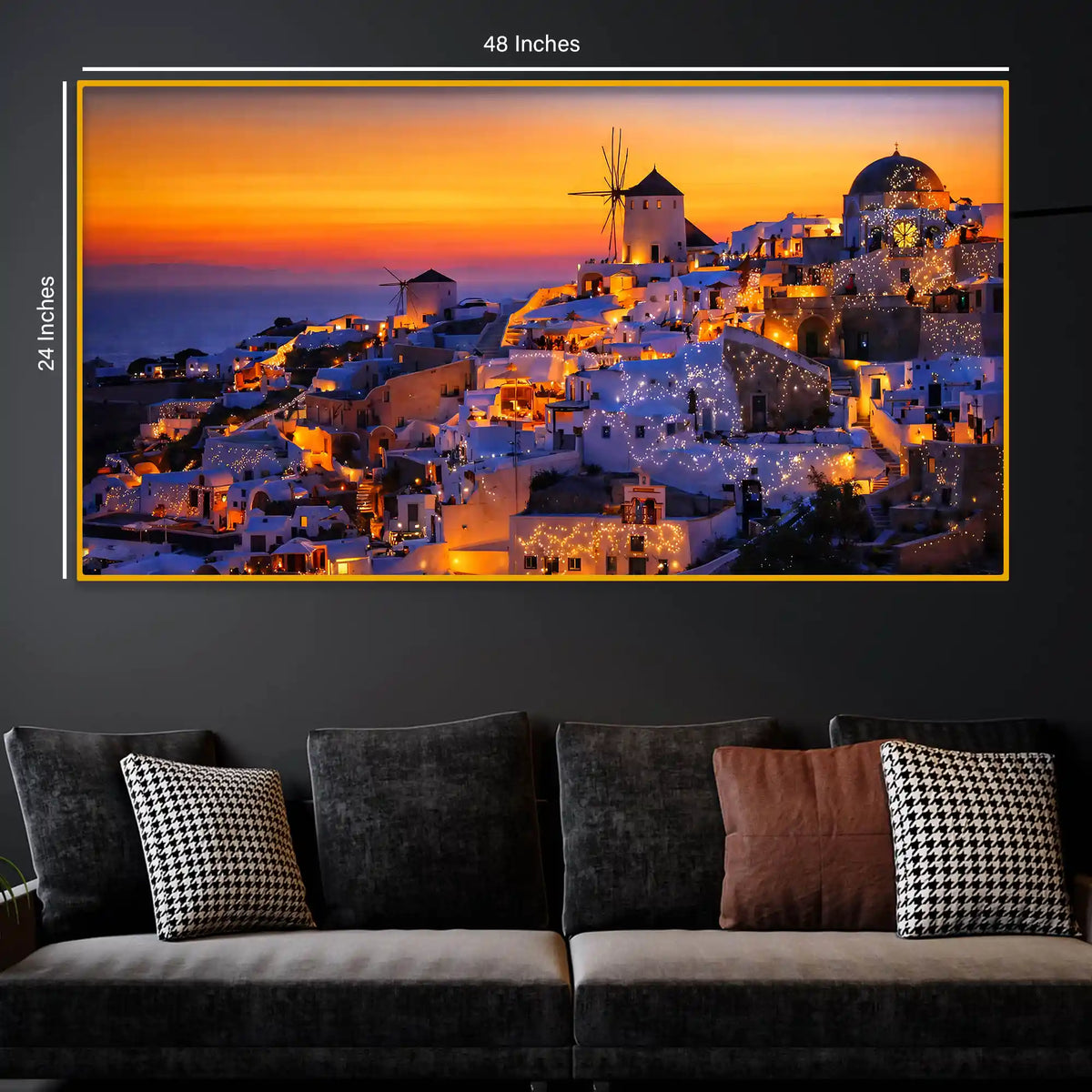 Premium Sunset City View Crystal Glass Wall Art Painting