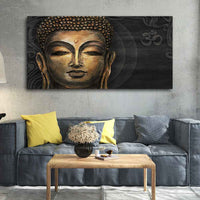 Premium Wall Painting of Gautam Buddha, Stylized Bodhi tree with OM