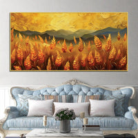 Premium Wheat Field Canvas Wall Painting for Home Décor