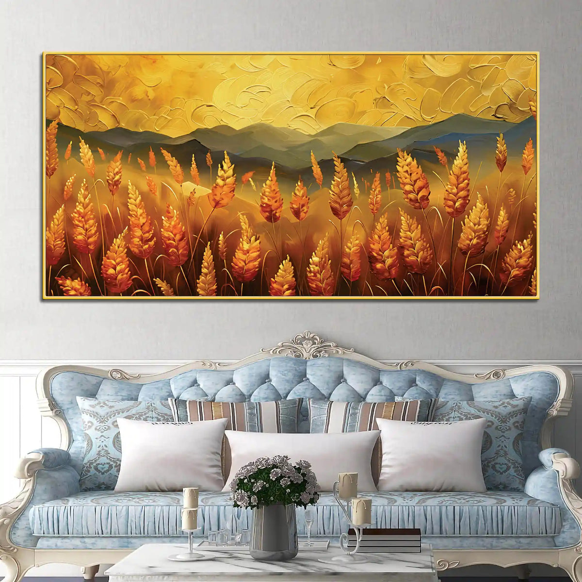 Premium Wheat Field Canvas Wall Painting for Home Décor